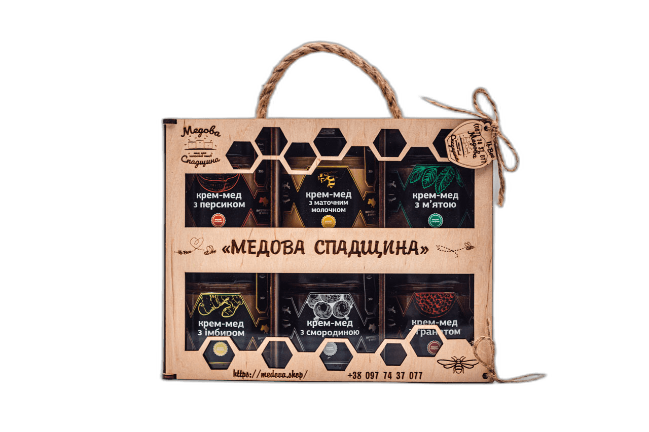 Набір з натуральних крем-медів (6 шт. х 300 грам)