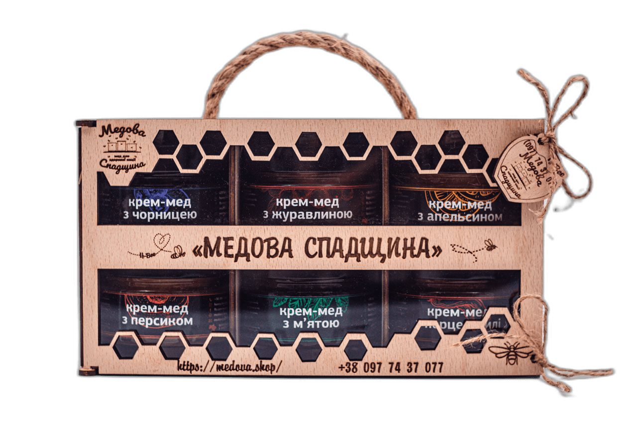 Набір з натуральних крем-медів (6 шт. х 160 грам)