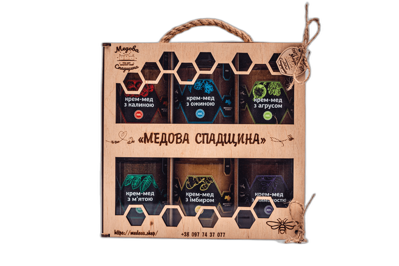 Набір з натуральних крем-медів (6 шт. х 450 грам)