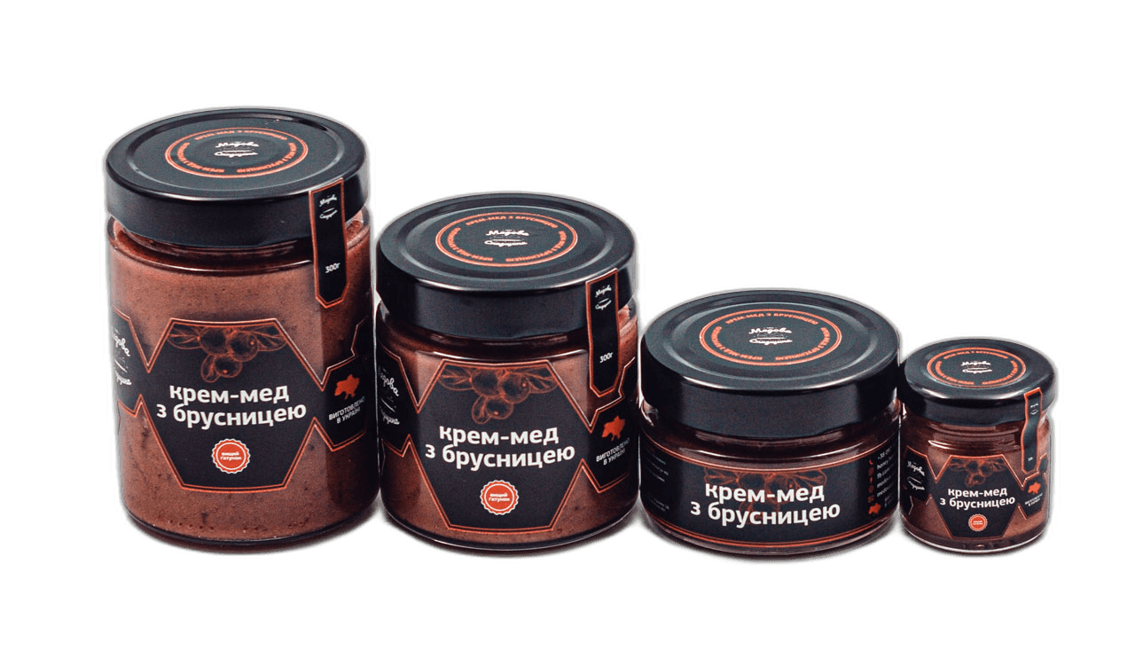 Крем-мед з брусницею (ґоґодзами)