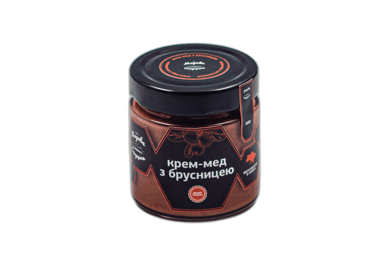 Крем-мед з брусницею (ґоґодзами)
